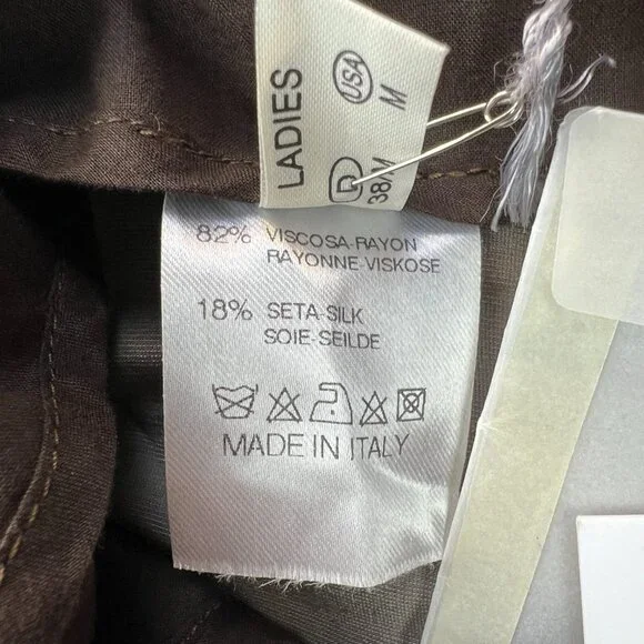 Fabiana Filippi Crushed Velvet Trouser Silk Blend Champagne Quiet Luxury Sz 44 - Picture 5 of 13